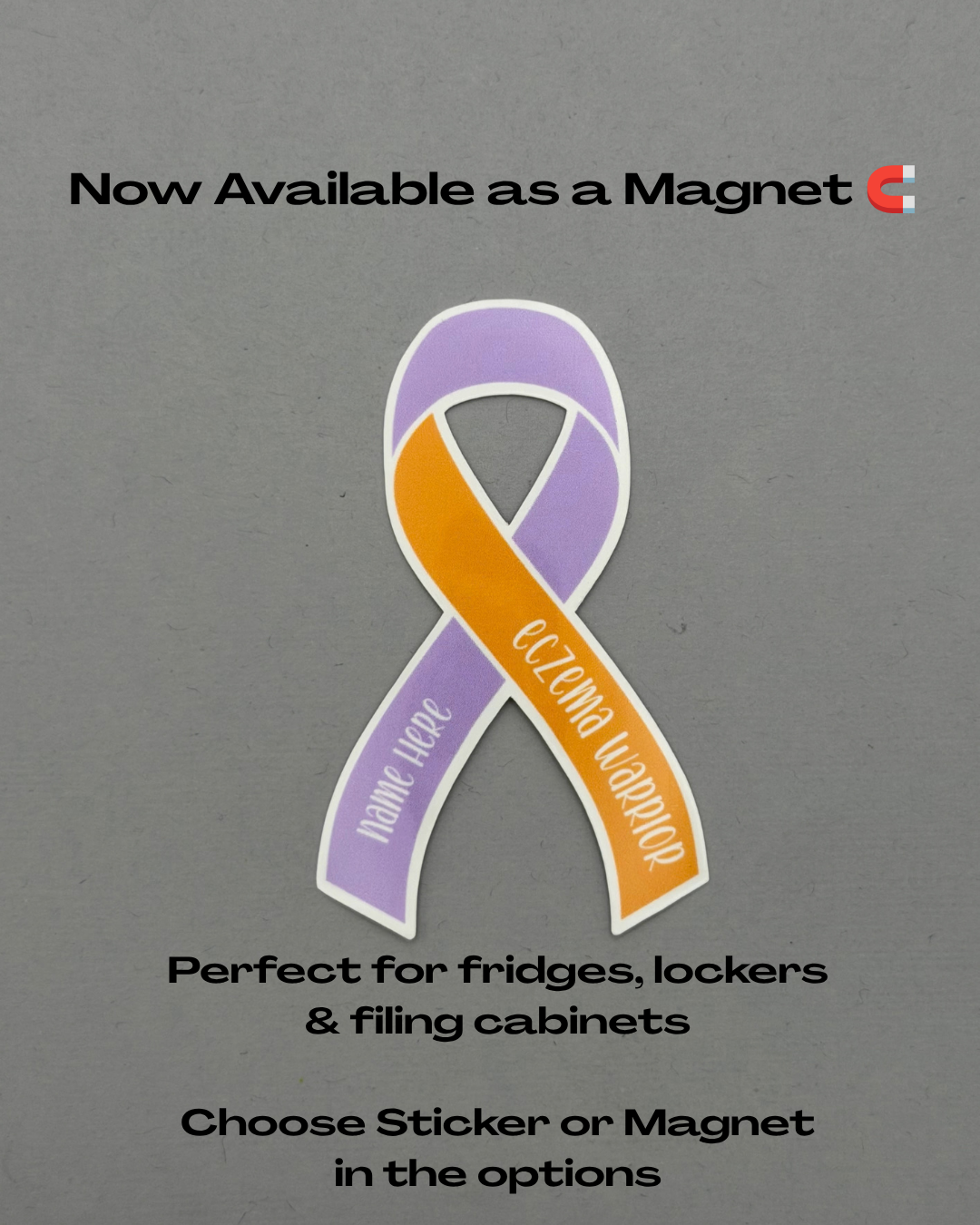 Eczema Warrior Custom Ribbon Sticker or Magnet