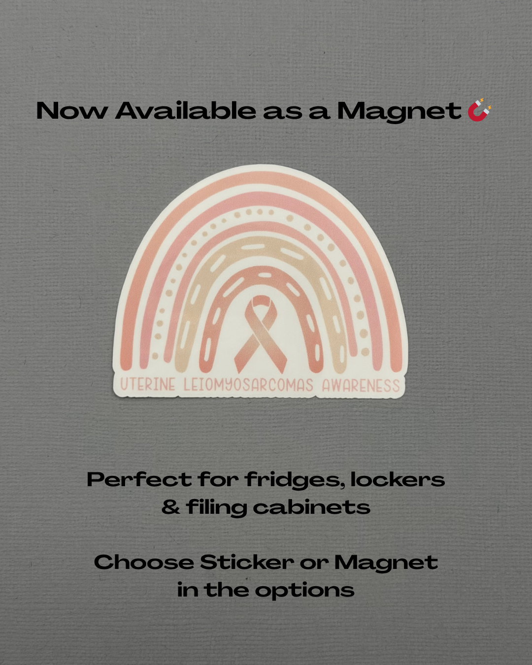 Uterine Leiomyosarcomas Awareness Rainbow Sticker or Magnet