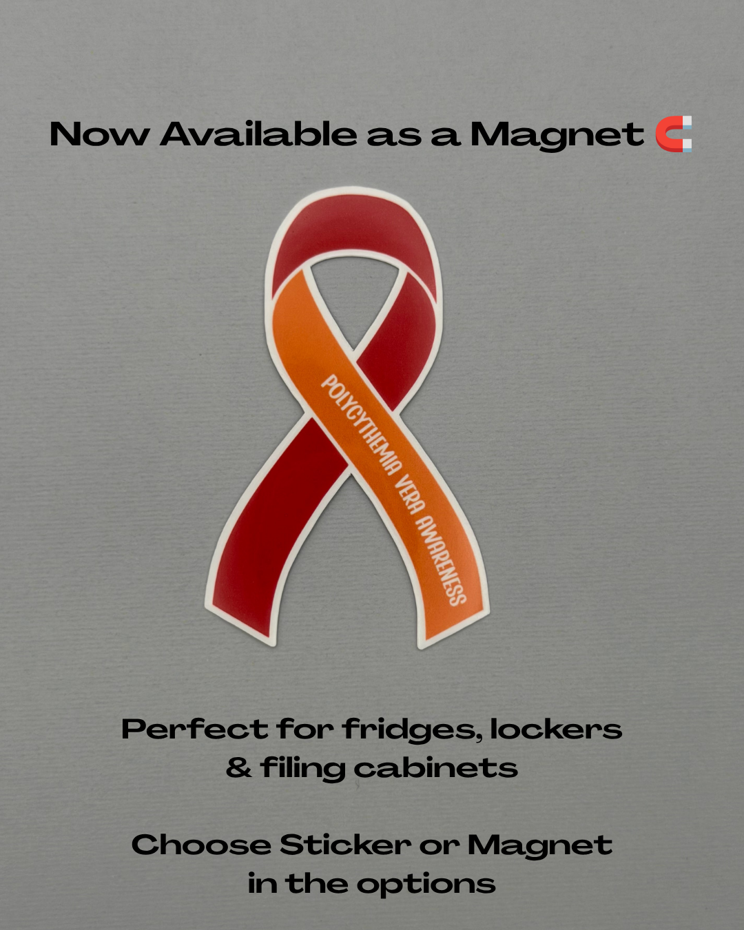 Polycythemia Vera Awareness Ribbon Sticker or Magnet | PV