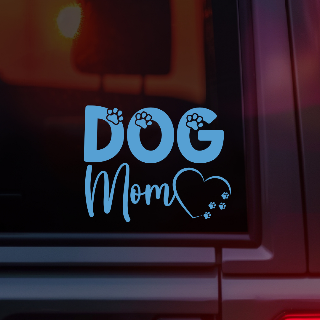 Dog Mom Car Decal - Blue