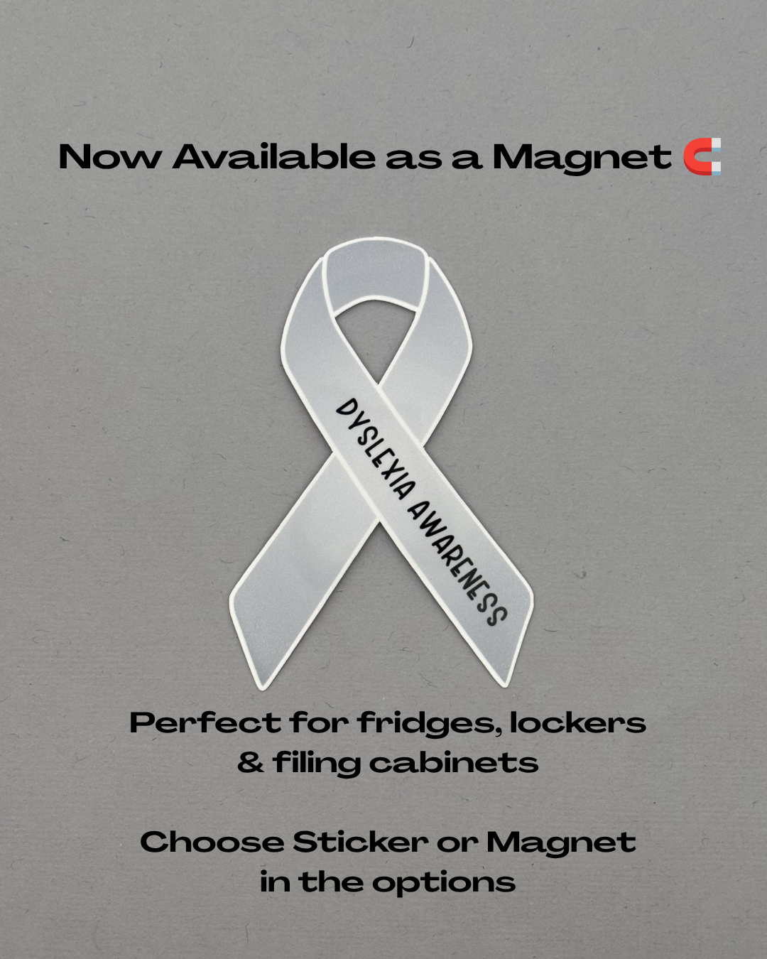 Dyslexia Awareness Ribbon Sticker or Magnet