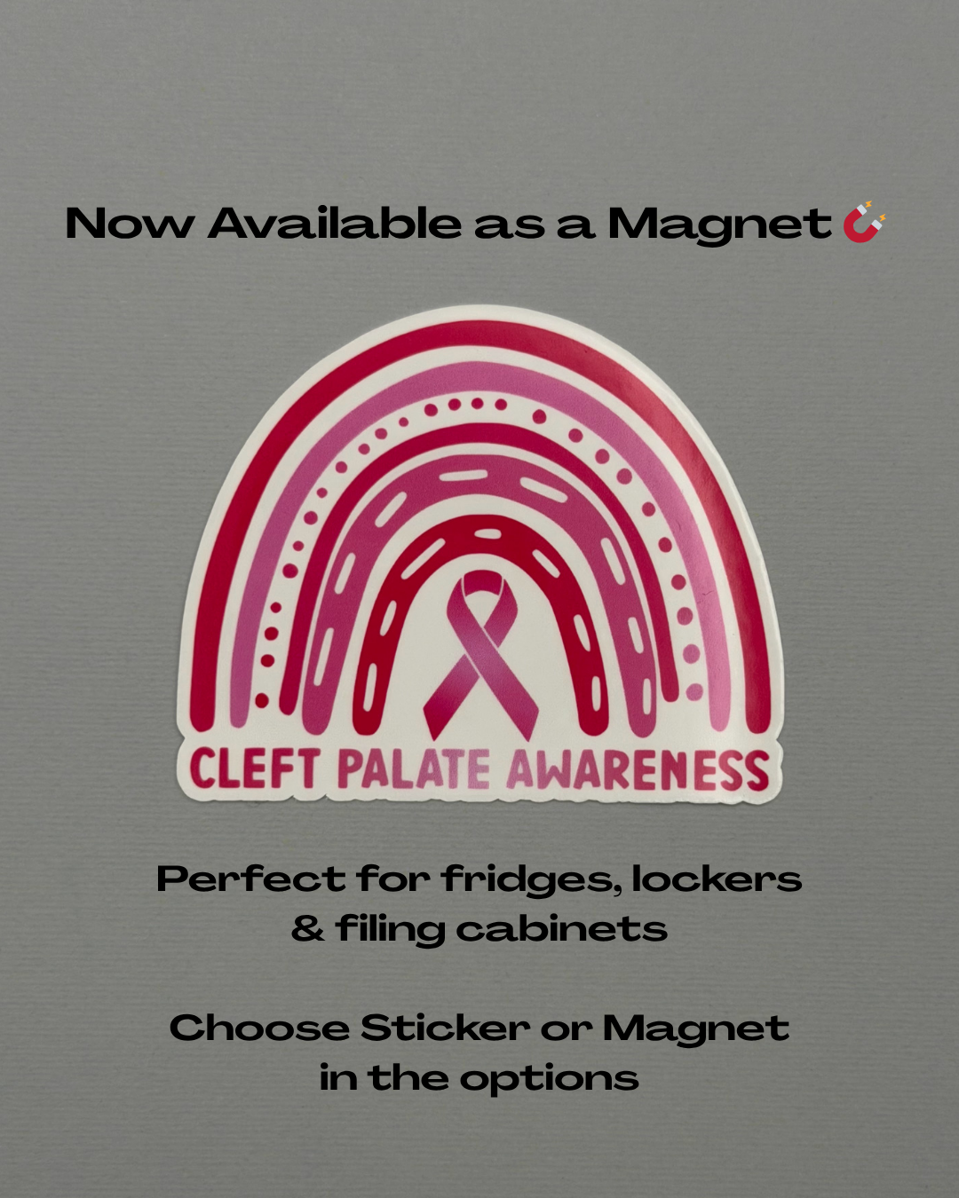 Cleft Palate Awareness Rainbow Sticker or Magnet