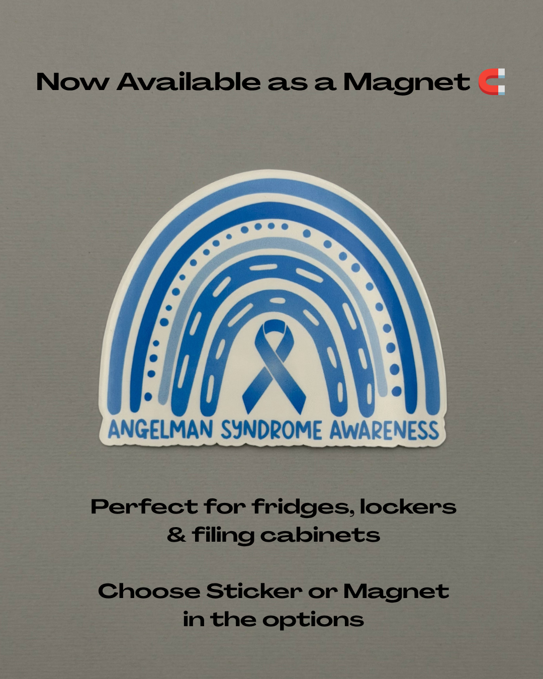 Angelman Syndrome Awareness Rainbow Sticker or Magnet