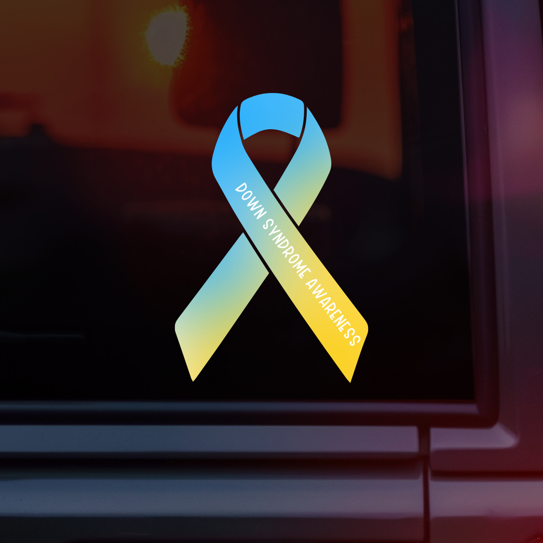 Down Syndrome Awareness Ribbon Car Decal