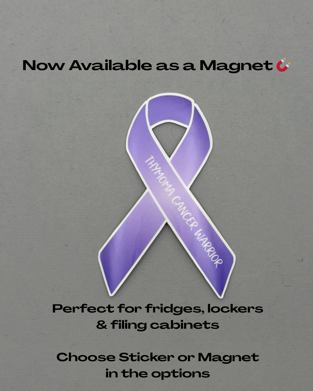 Thymoma Cancer Warrior Ribbon Sticker or Magnet