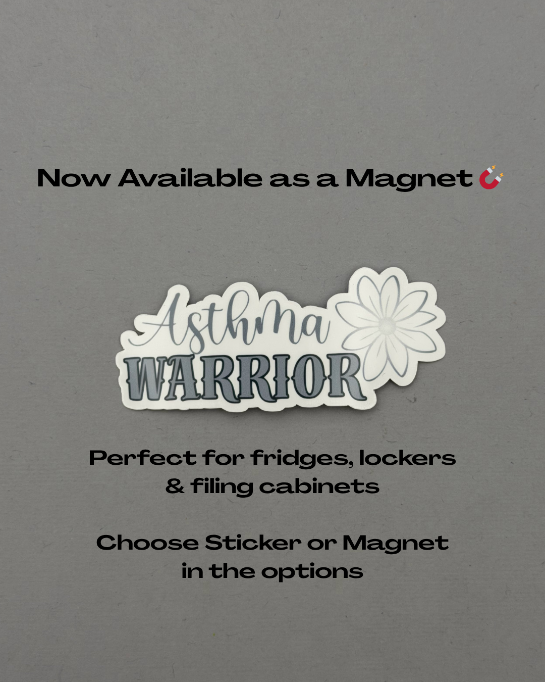 Asthma Warrior Flower Sticker or Magnet