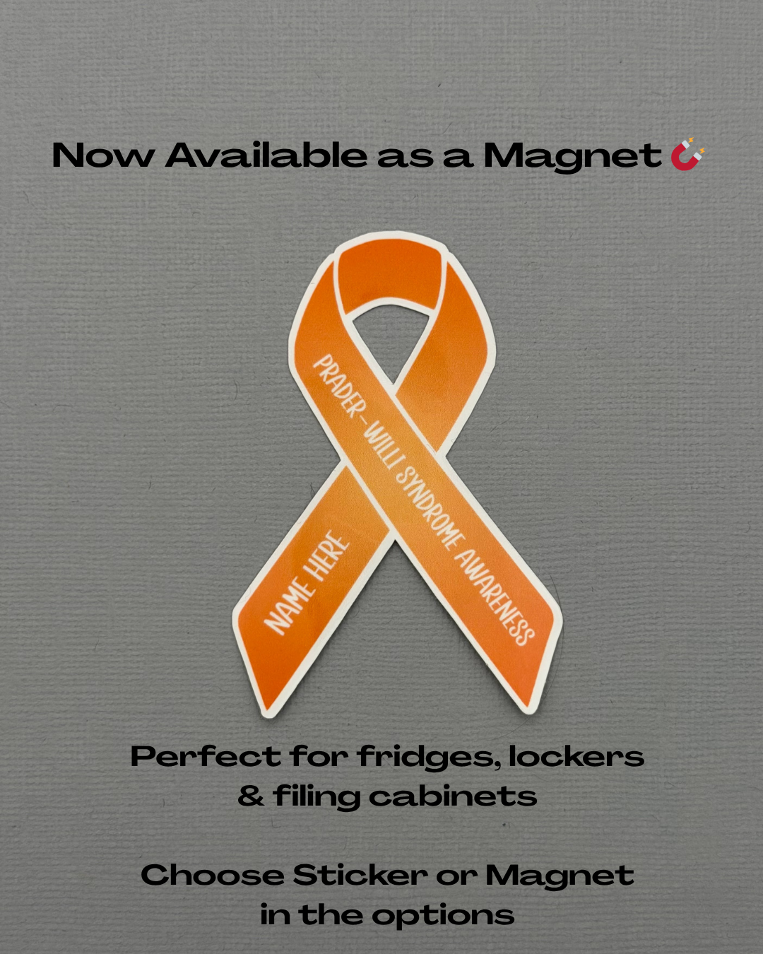 Prader–Willi Syndrome Awareness Custom Ribbon Sticker