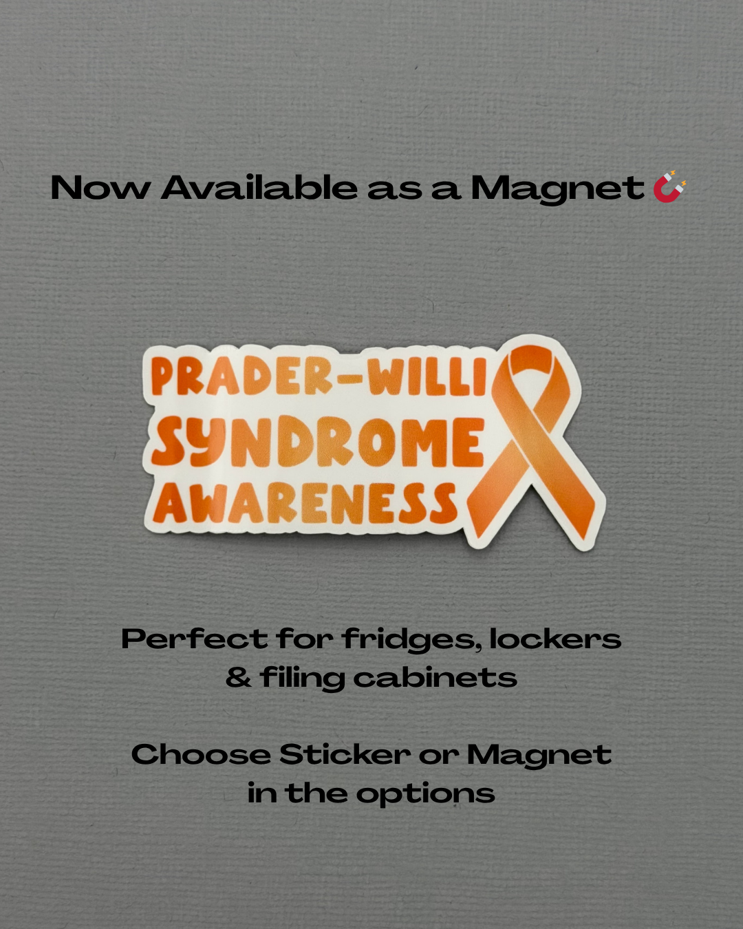 Prader–Willi Syndrome Awareness with Ribbon Sticker or Magnet