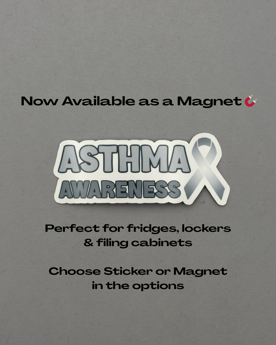 Asthma Awareness with Ribbon Sticker or Magnet