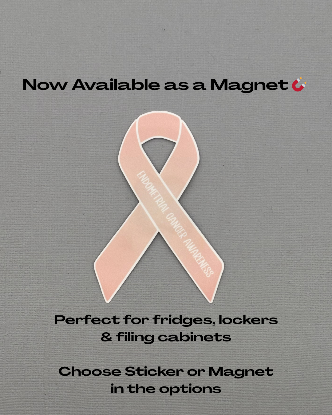 Endometrial Cancer Awareness Ribbon Sticker or Magnet