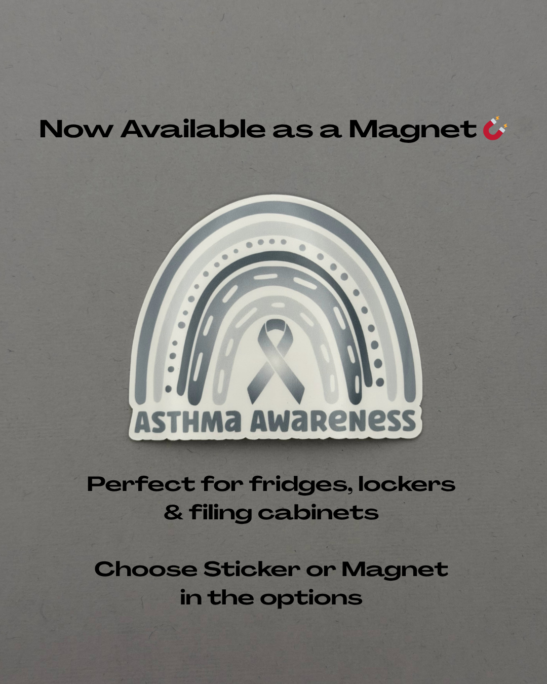 Asthma Awareness Rainbow Sticker or Magnet