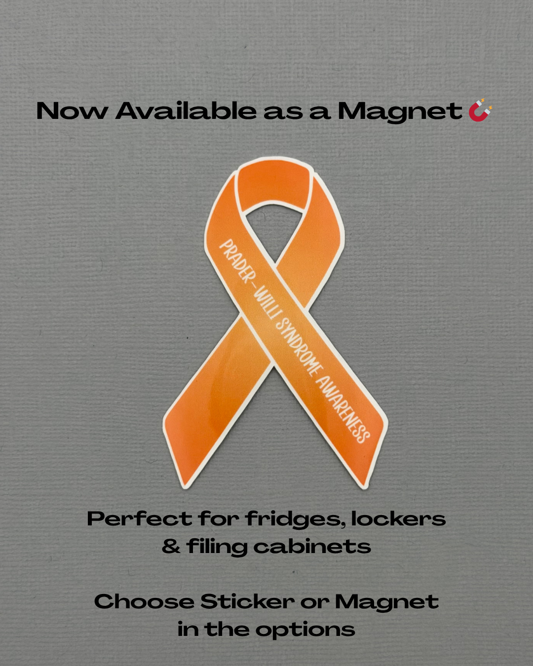 Prader–Willi Syndrome Awareness Ribbon Sticker or Magnet