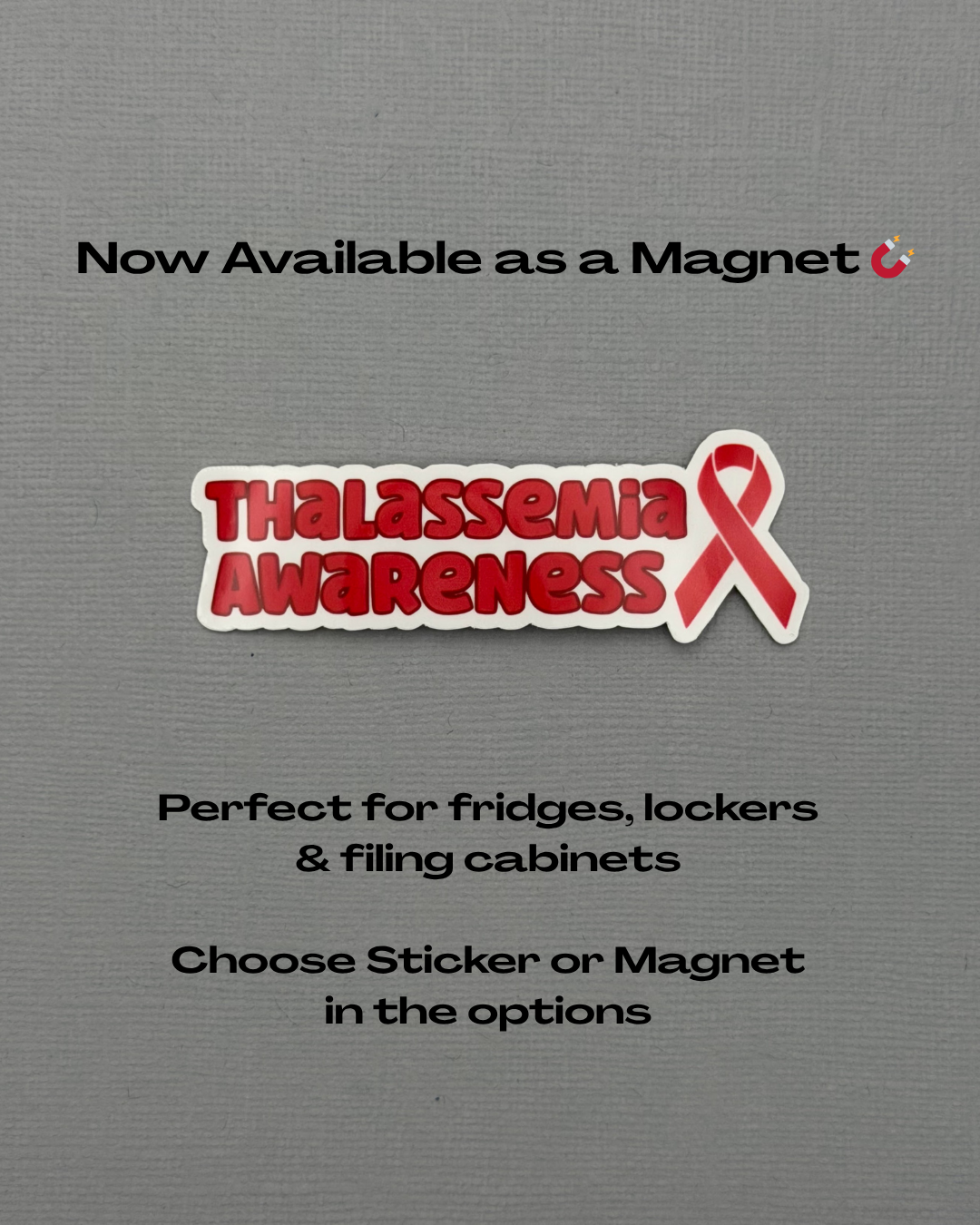 Thalassemia Awareness with Ribbon Sticker or Magnet