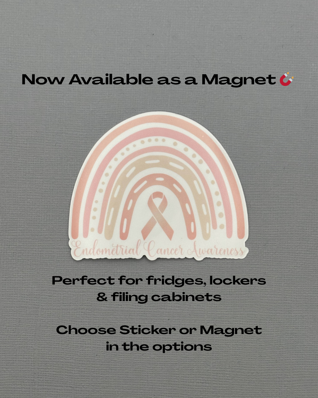 Endometrial Cancer Awareness Rainbow Sticker or Magnet