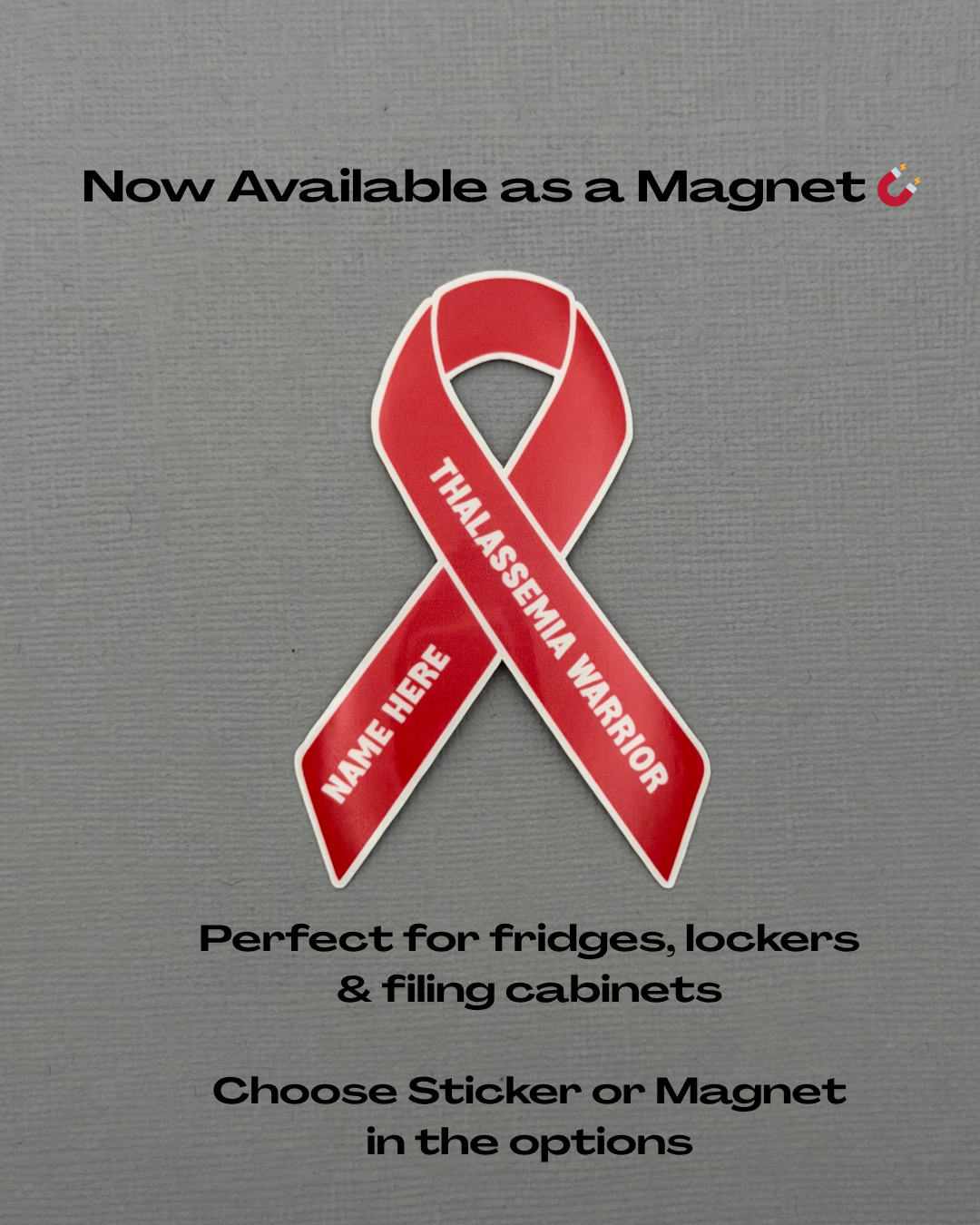 Thalassemia Warrior Custom Ribbon Sticker or Magnet
