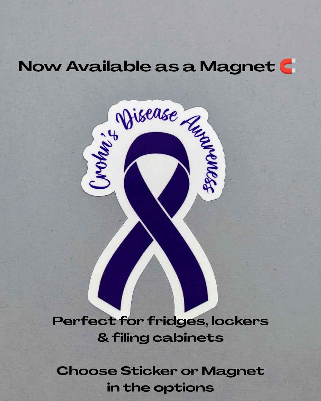 Crohn's Disease Awareness Ribbon Sticker or Magnet