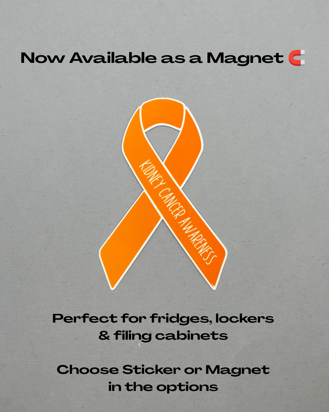 Kidney Cancer Awareness Ribbon Sticker or Magnet