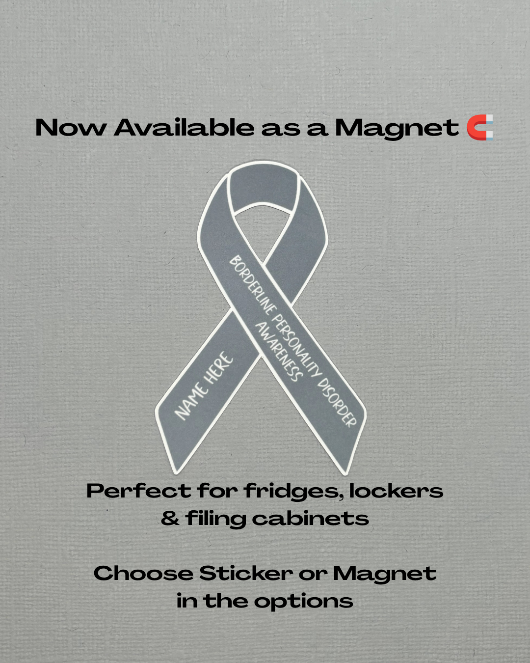 Borderline Personality Disorder Awareness Custom Ribbon Sticker or Magnet