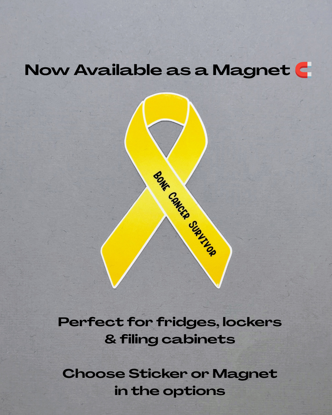 Bone Cancer Survivor Ribbon Sticker or Magnet