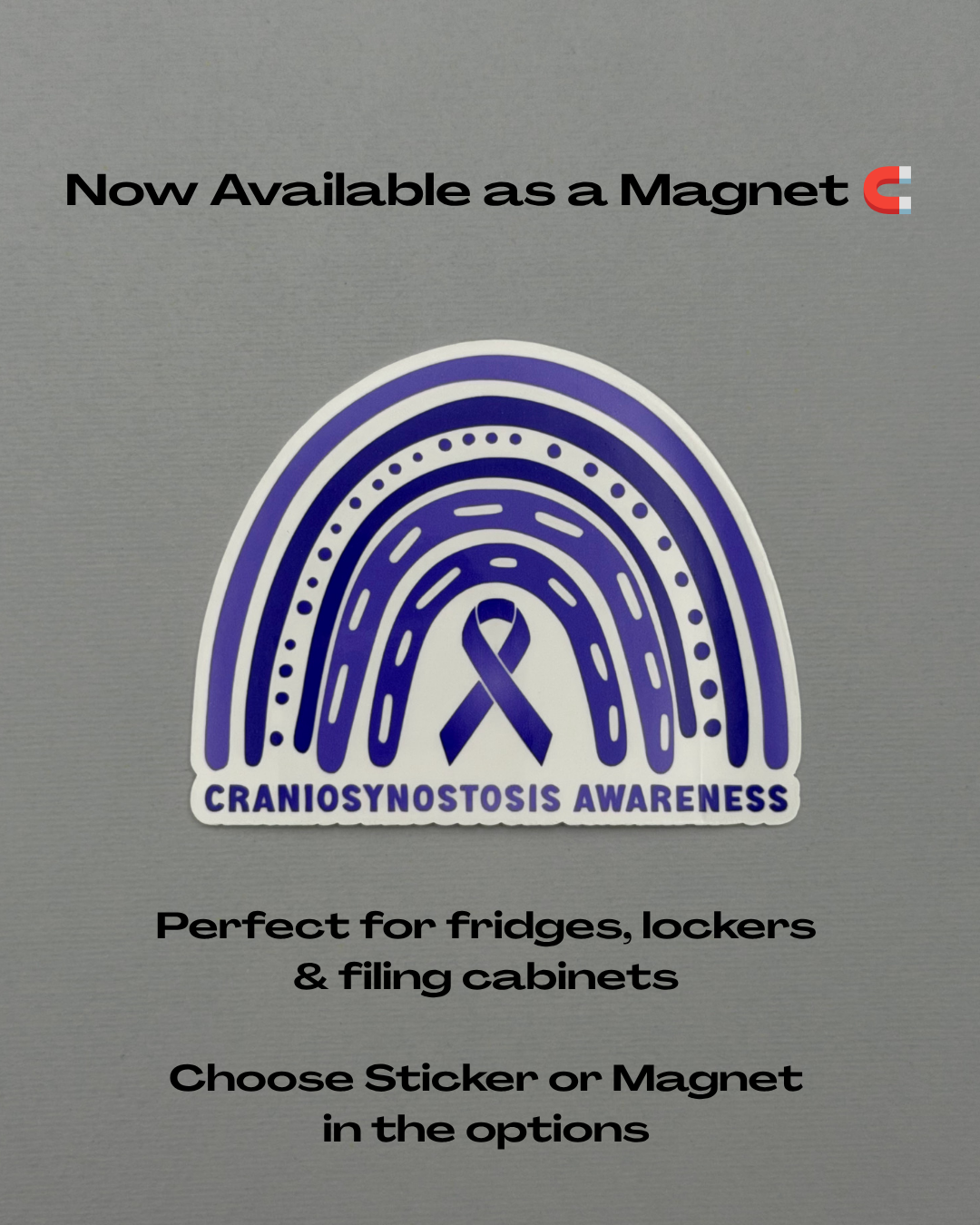 Craniosynostosis Awareness Rainbow Sticker or Magnet