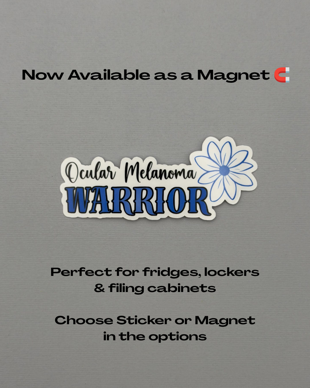 Ocular Melanoma Warrior Flower Sticker or Magnet
