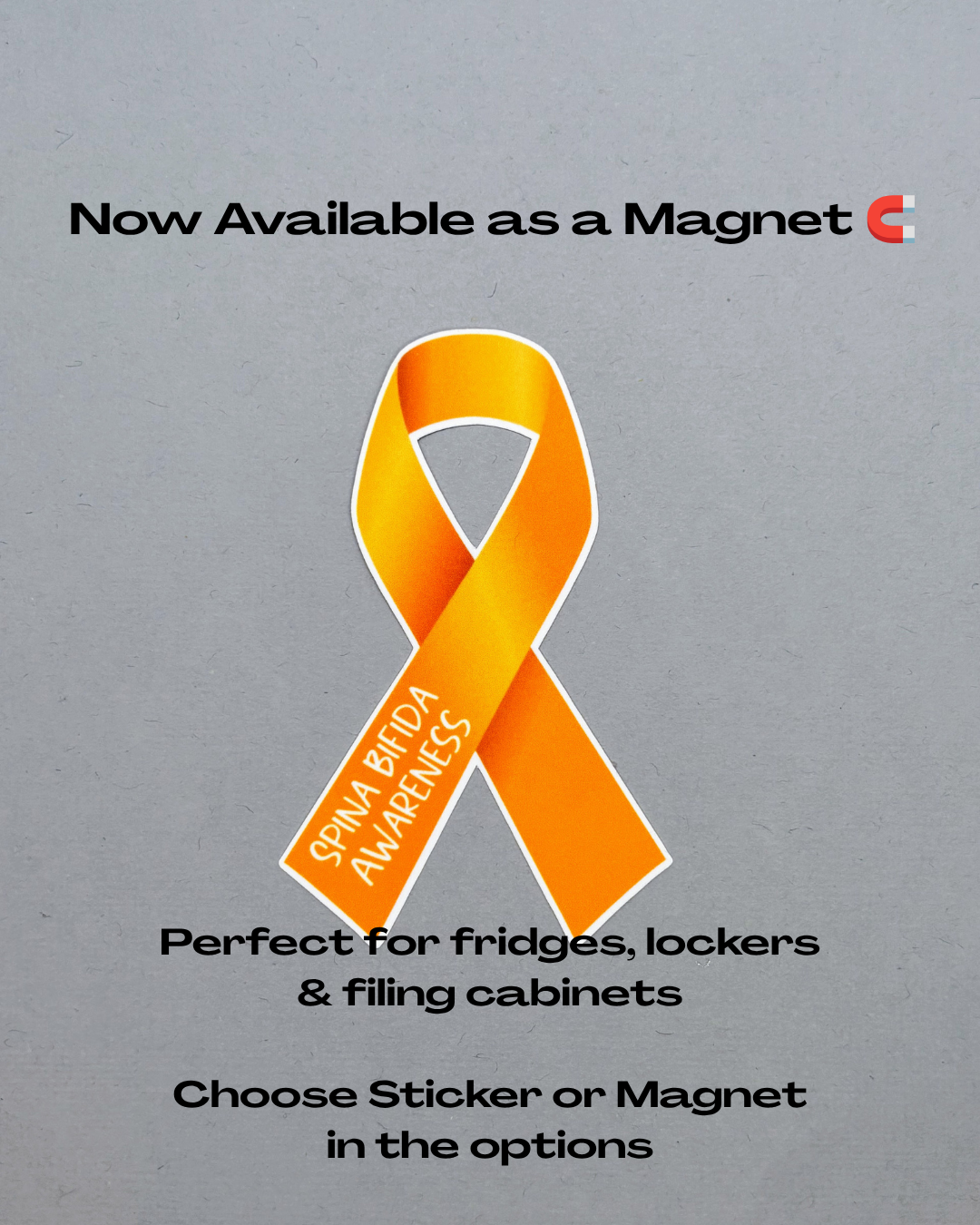 Spina Bifida Awareness Ribbon Sticker or Magnet