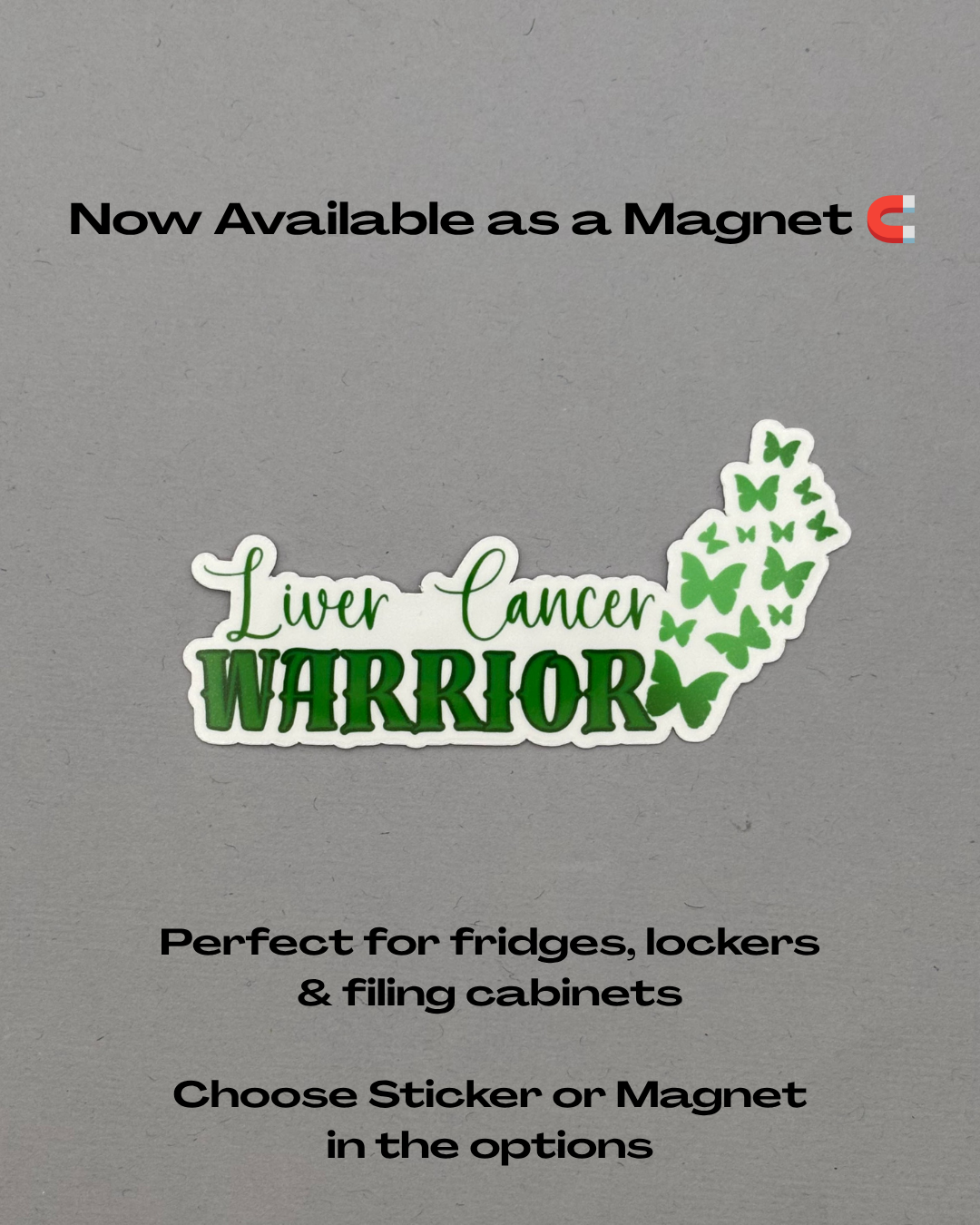 Liver Cancer Warrior Butterflies Sticker or Magnet