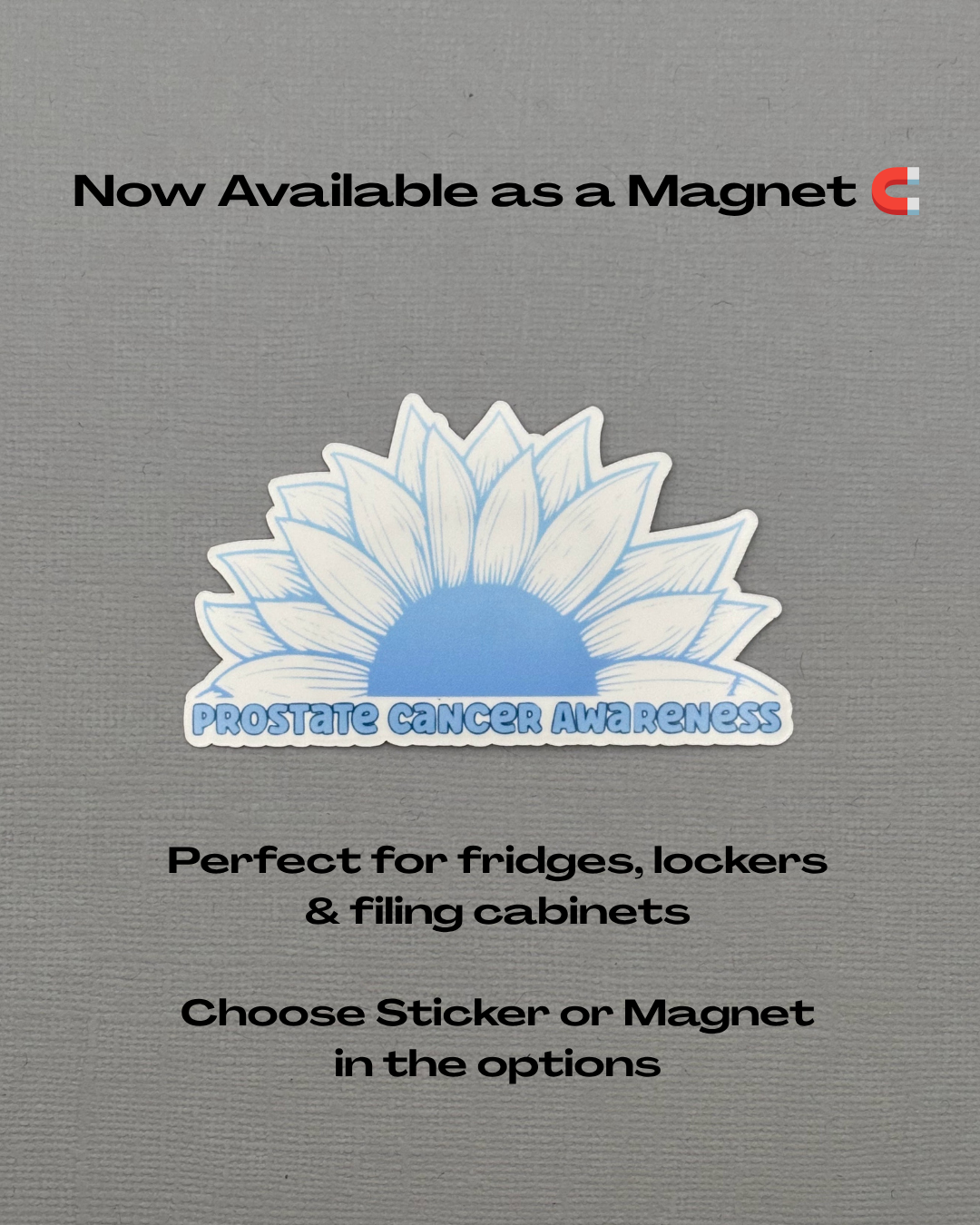 Prostate Cancer Awareness Sunflower Sticker or Magnet
