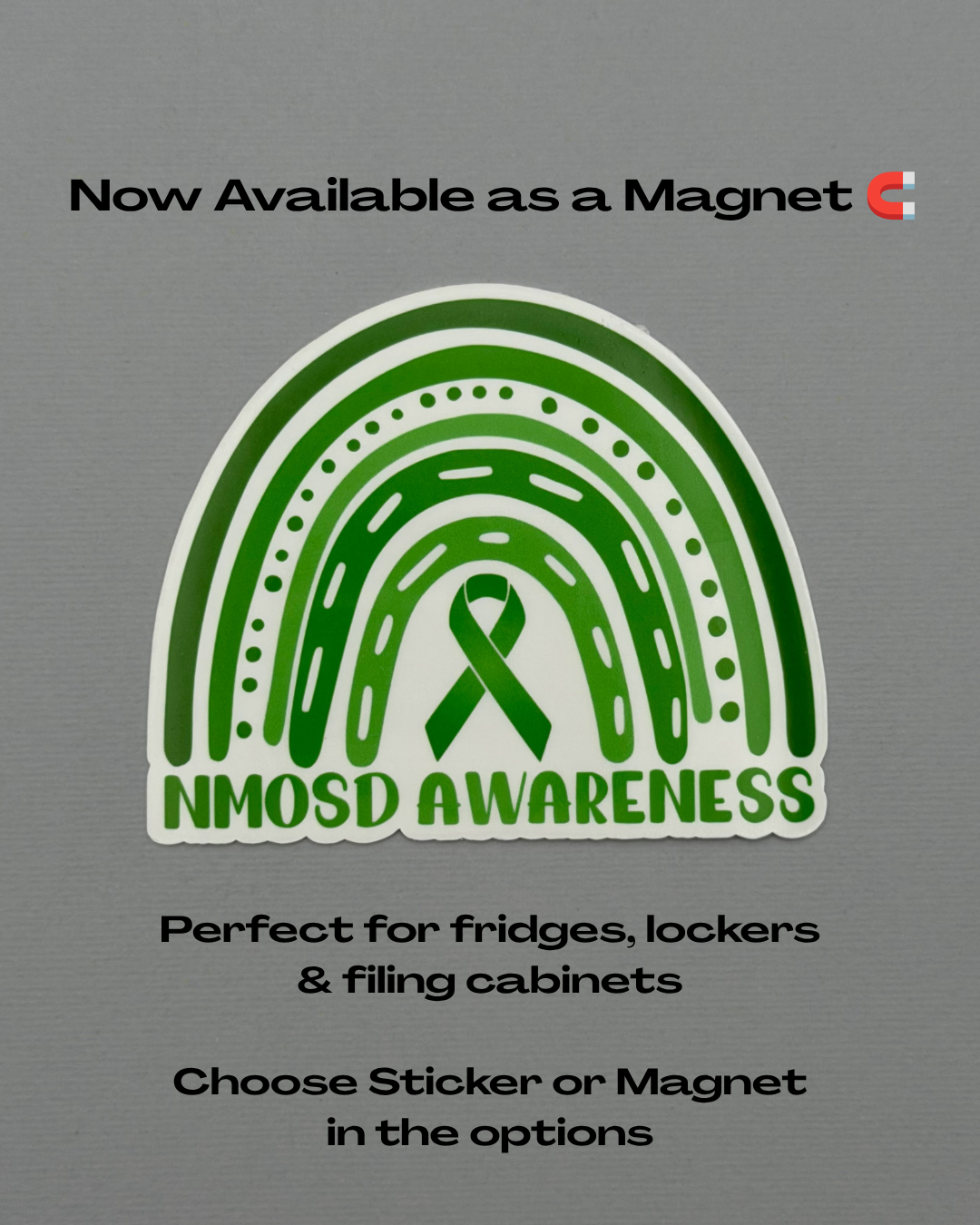 NMOSD Awareness Rainbow Sticker or Magnet | Neuromyelitis Optica Spectrum Disorder