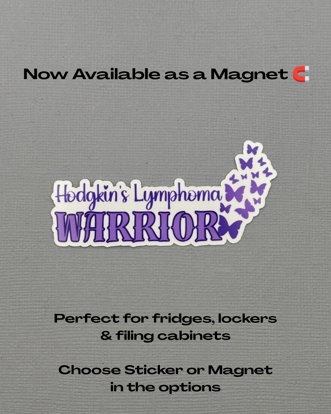 Hodgkin's Lymphoma Warrior Butterflies Sticker or Magnet
