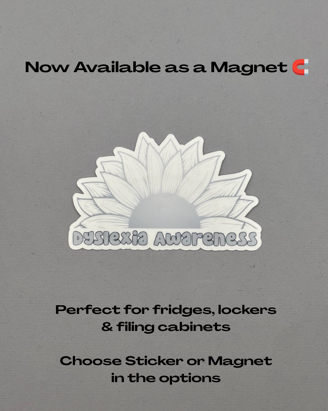 Dyslexia Awareness Sunflower Sticker or Magnet