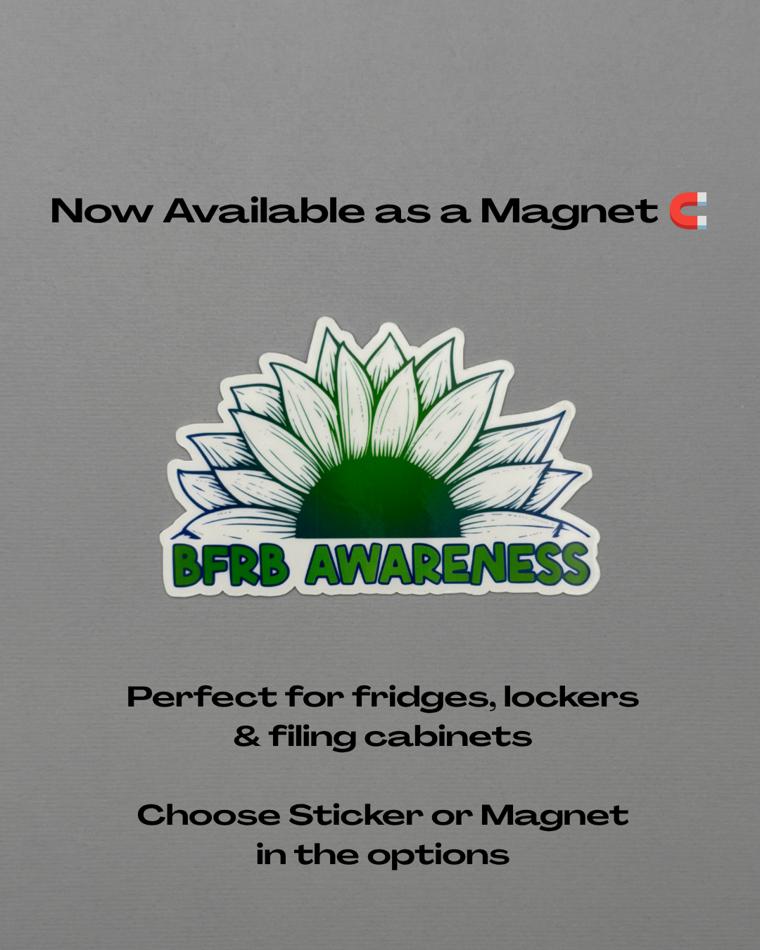 BFRB Awareness Sunflower Sticker or Magnet | Body-Focused Repetitive Behaviors
