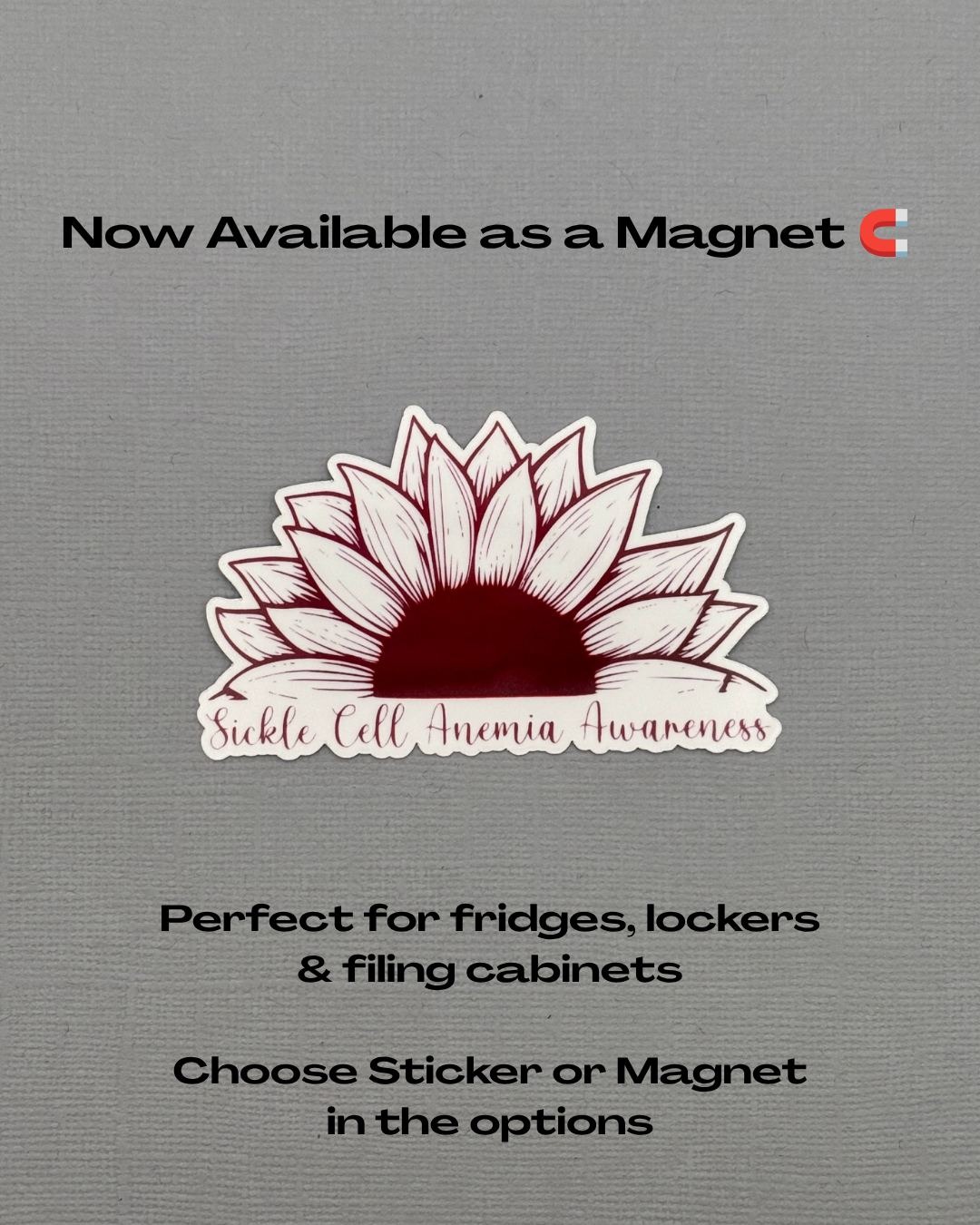 Sickle Cell Anemia Awareness Sunflower Sticker or Magnet