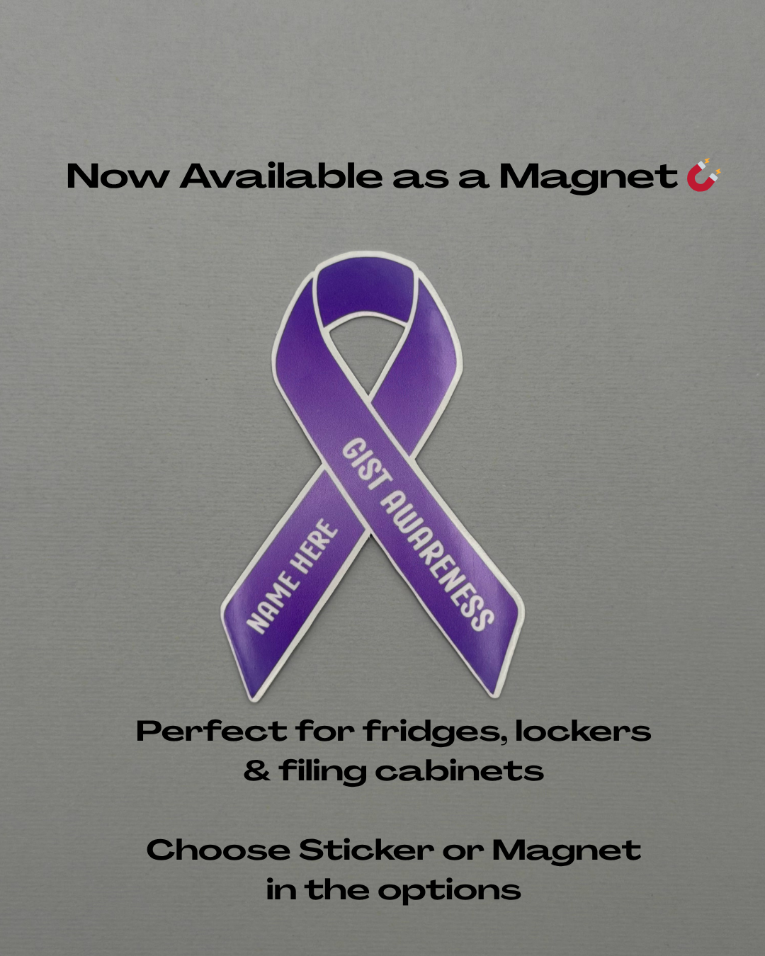 GIST Awareness Custom Ribbon Sticker or Magnet | Gastrointestinal Stromal Tumor
