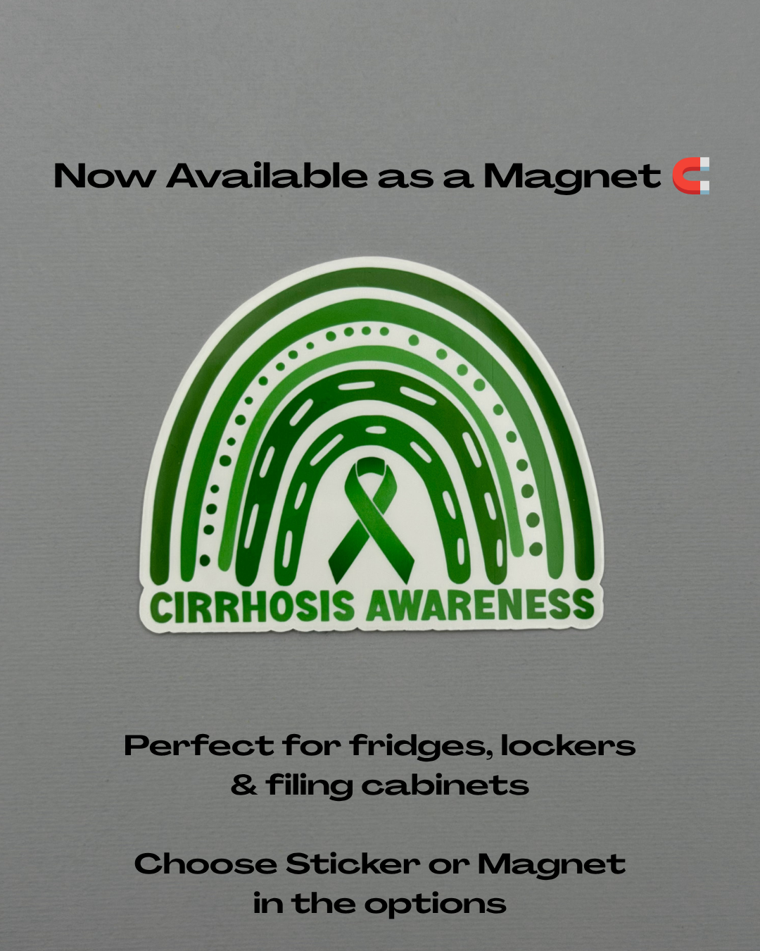 Cirrhosis Awareness Rainbow Sticker or Magnet