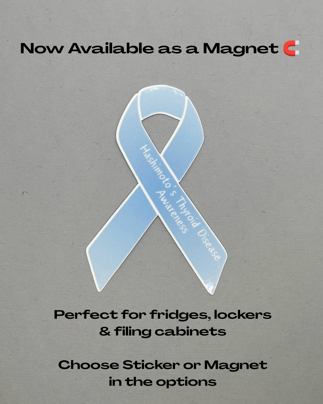Hashimoto's Thyroid Disease Awareness Ribbon or Magnet