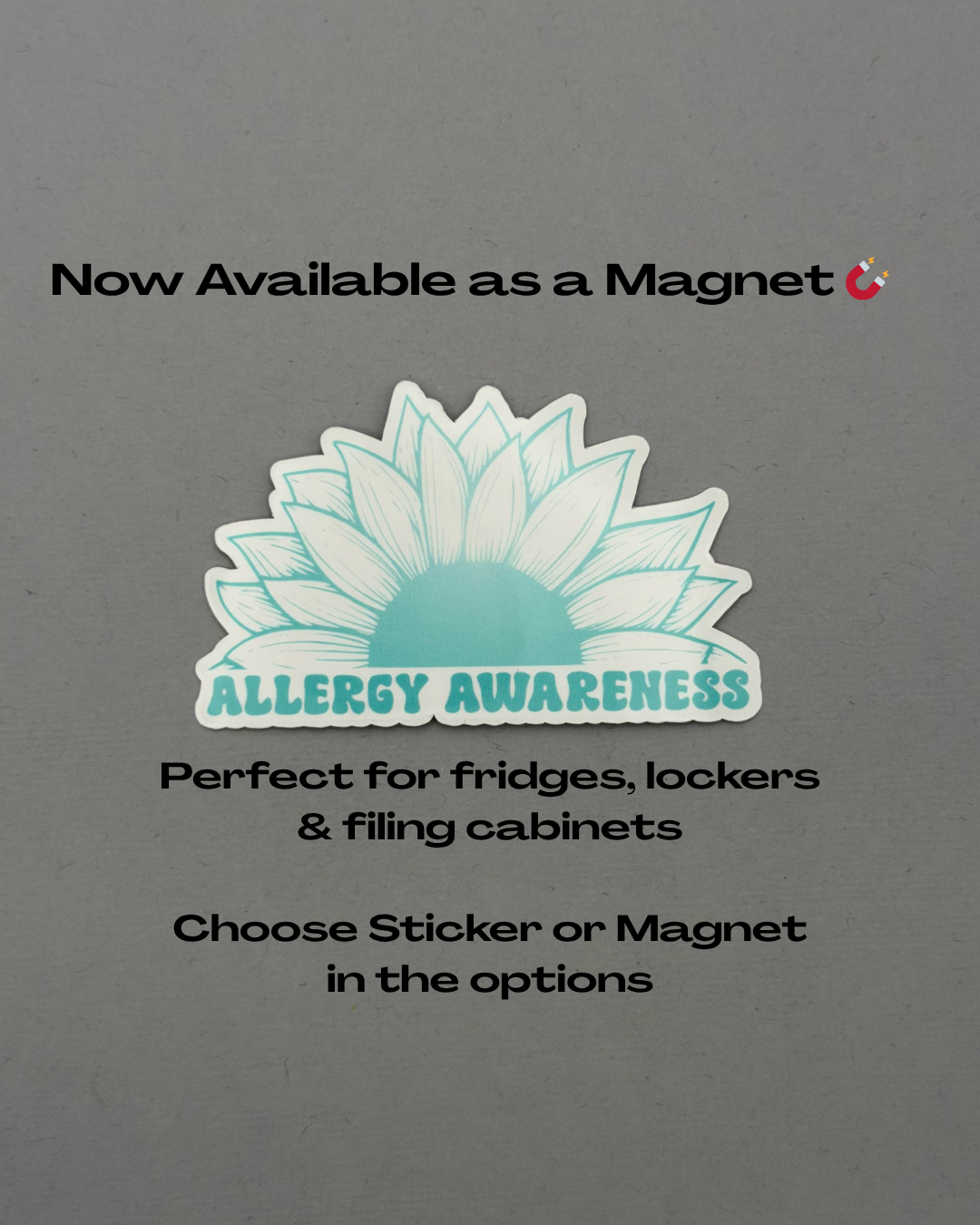 Allergy Awareness Sunflower Sticker or Magnet