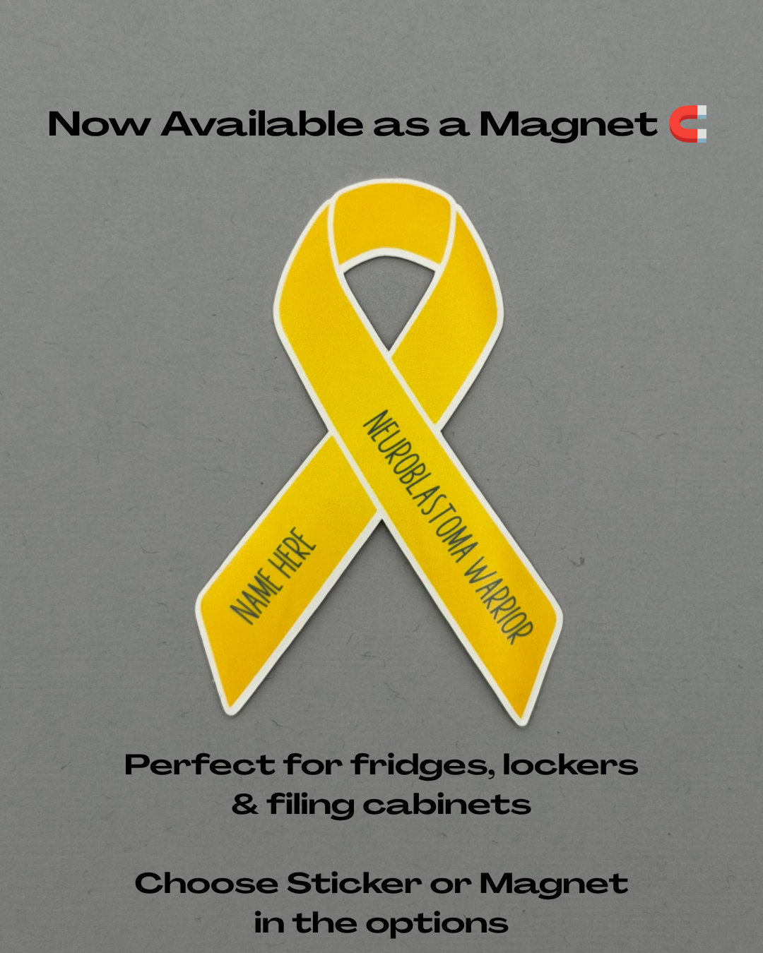 Neuroblastoma Warrior Custom Ribbon Sticker or Magnet