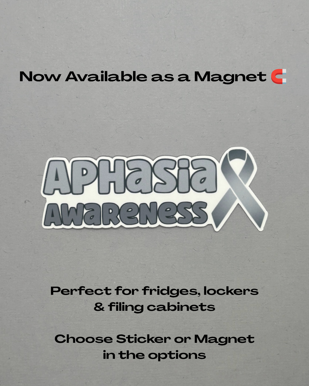 Aphasia Awareness with Ribbon Sticker or Magnet