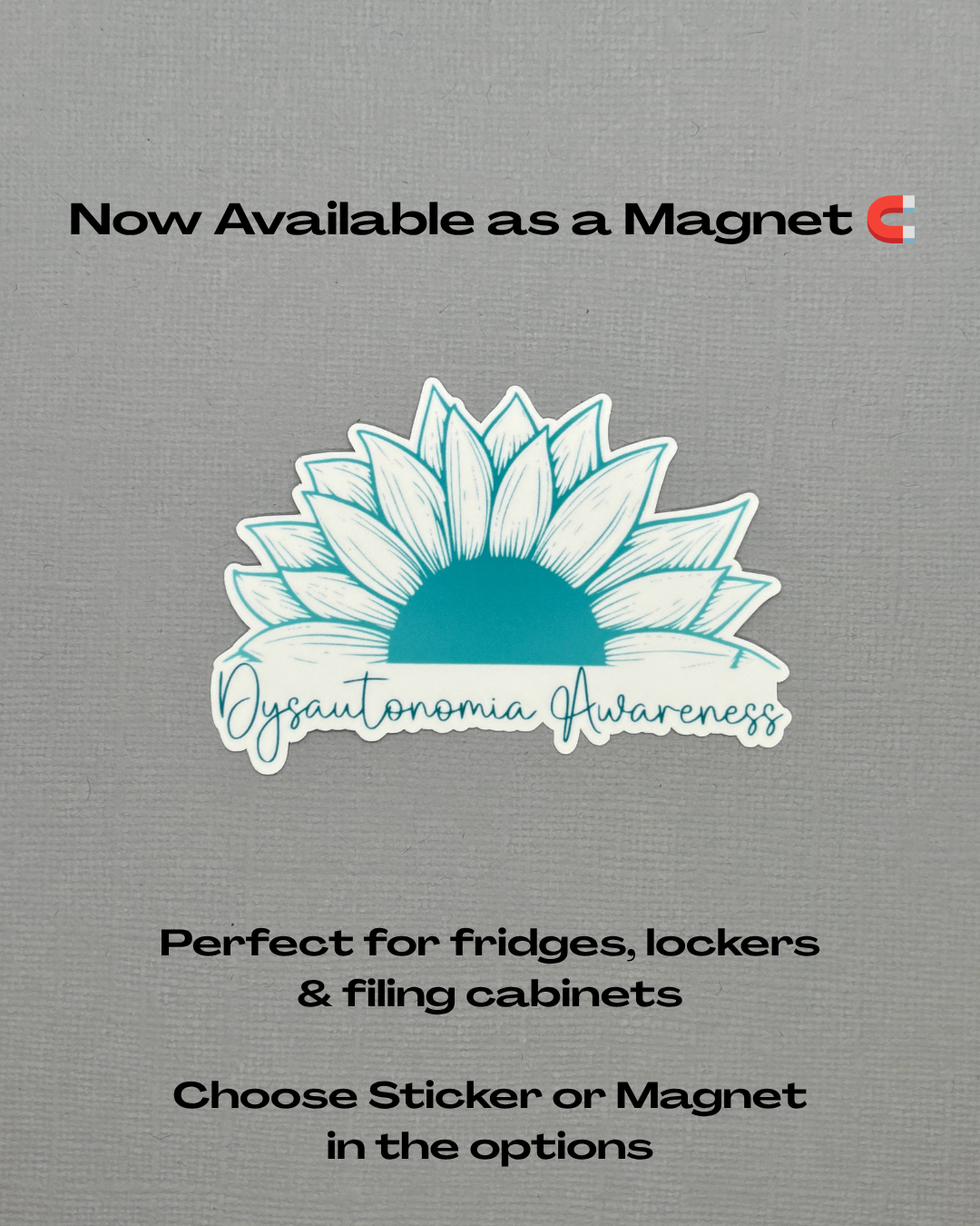 Dysautonomia Awareness Sunflower Sticker or Magnet