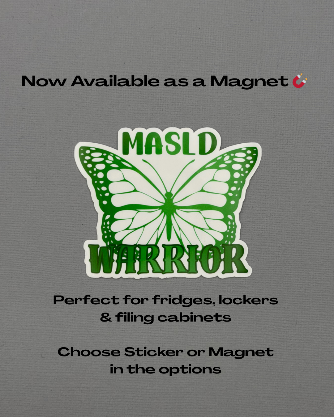 MASLD Warrior Butterly Sticker or Magnet | Metabolic Dysfunction–Associated Steatotic Liver Disease