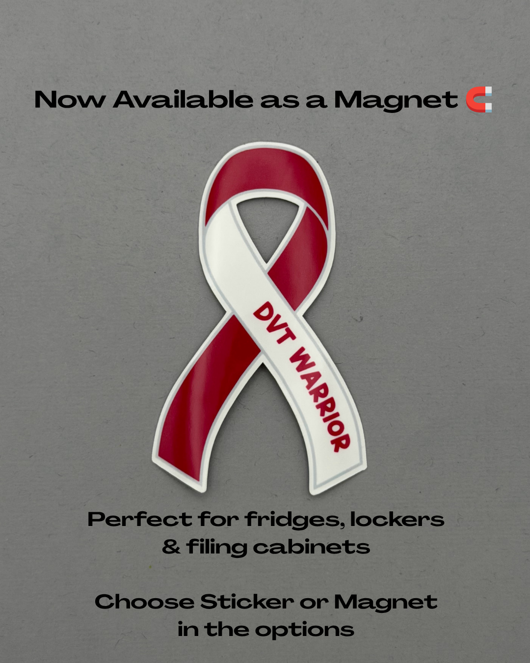DVT Warrior Ribbon Sticker or Magnet | Deep Vein Thrombosis