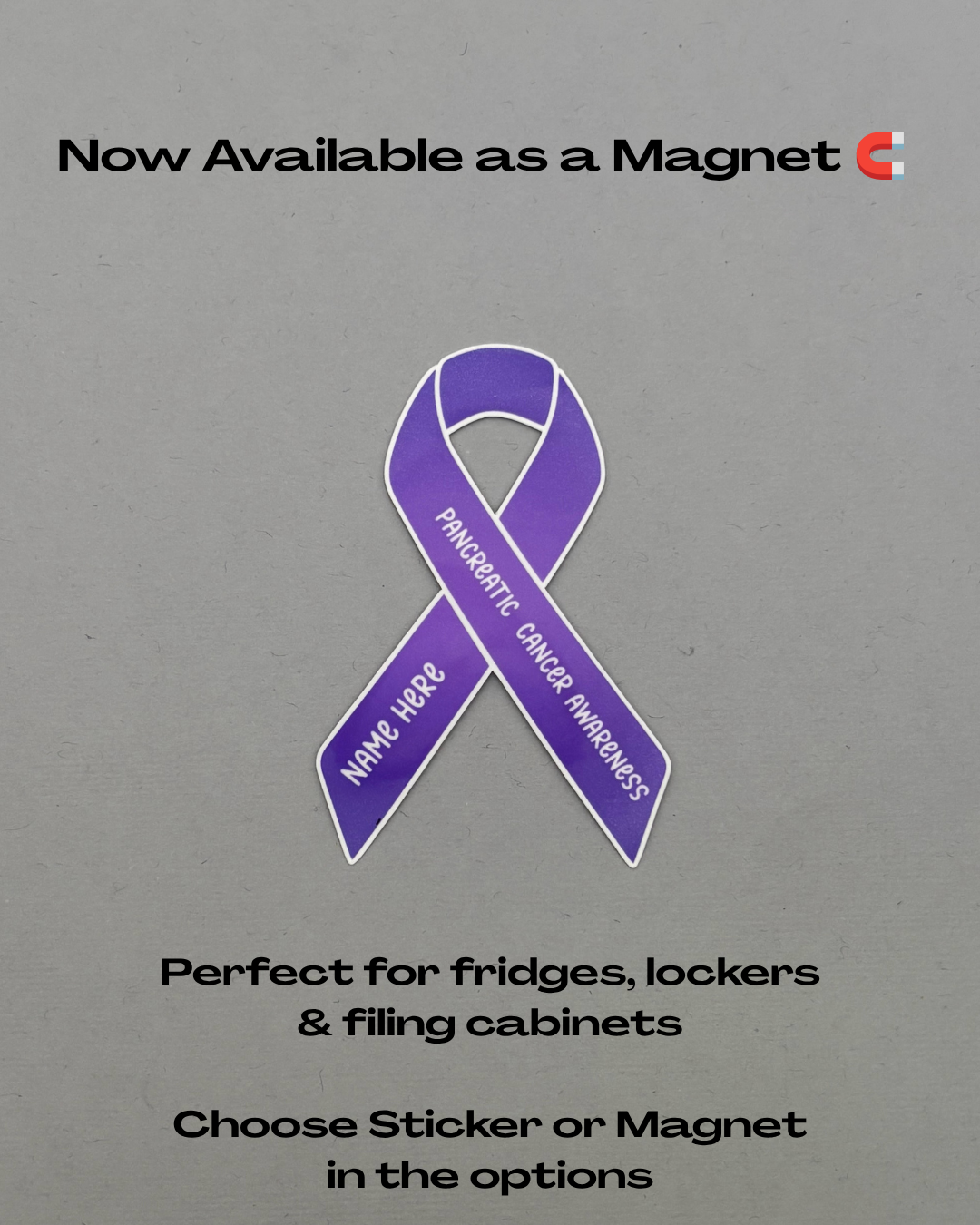 Pancreatic Cancer Awareness Custom Ribbon Sticker or Magnet