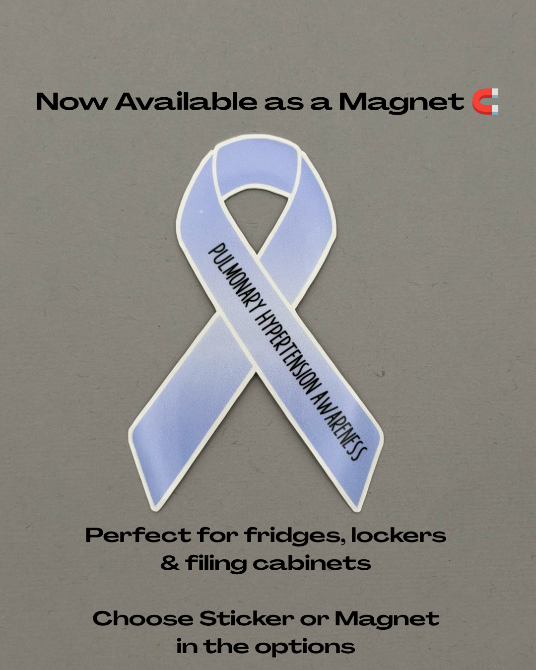 Pulmonary Hypertension Awareness Ribbon Sticker or Magnet