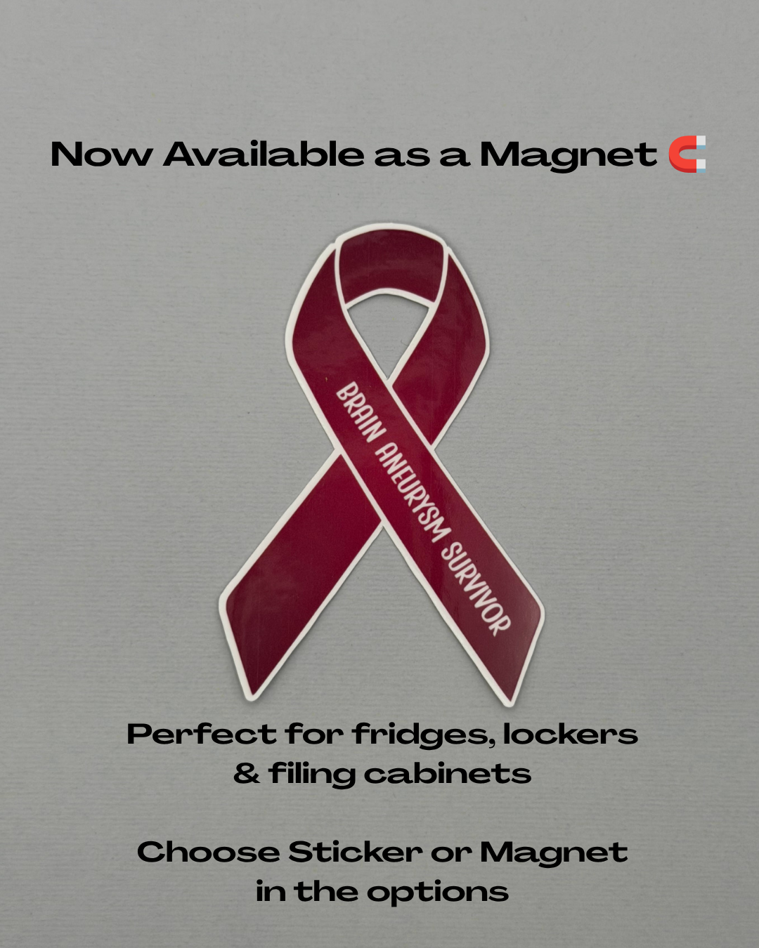 Brain Aneurysm Survivor Ribbon Sticker or Magnet