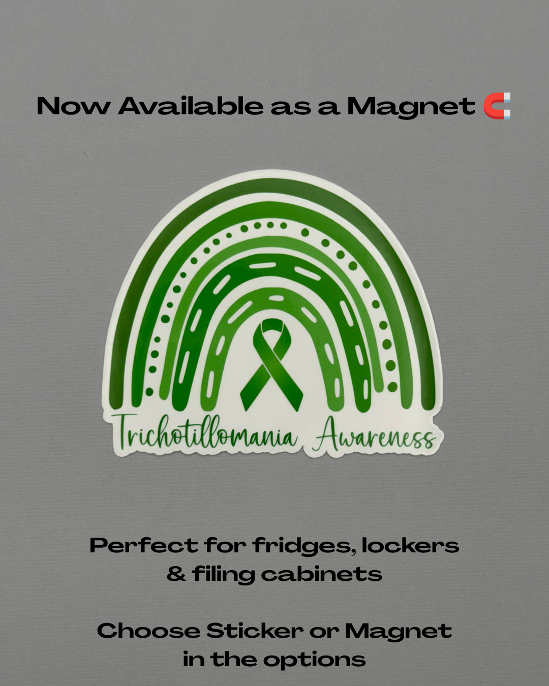 Trichotillomania Awareness Rainbow Sticker or Magnet