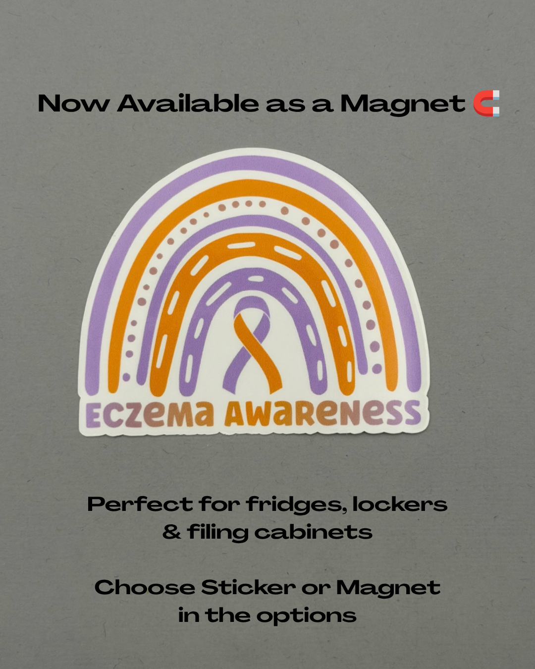 Eczema Awareness Rainbow Sticker or Magnet