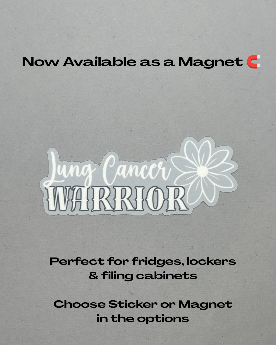 Lung Cancer Warrior Flower Sticker or Magnet