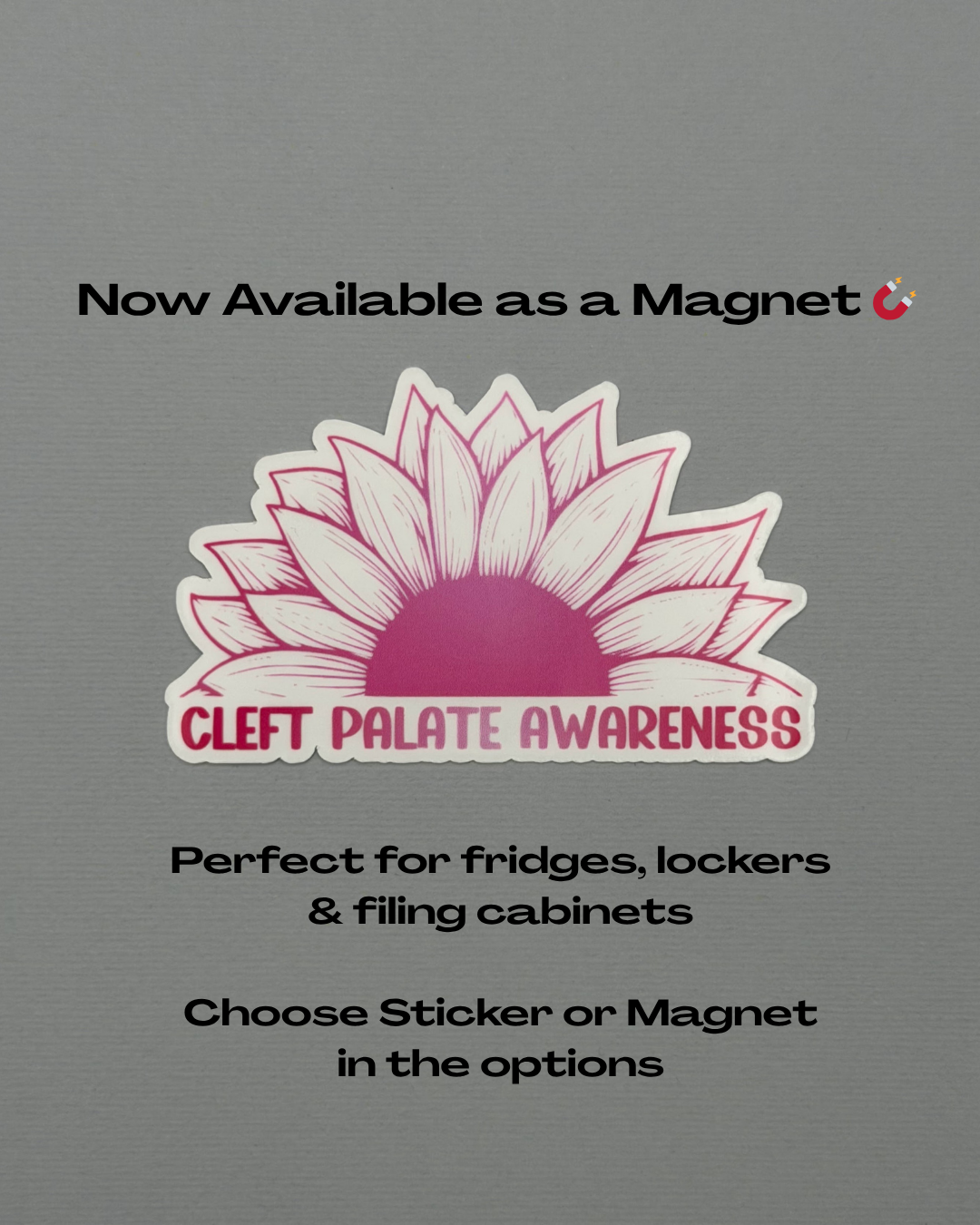 Cleft Palate Awareness Sunflower Sticker or Magnet