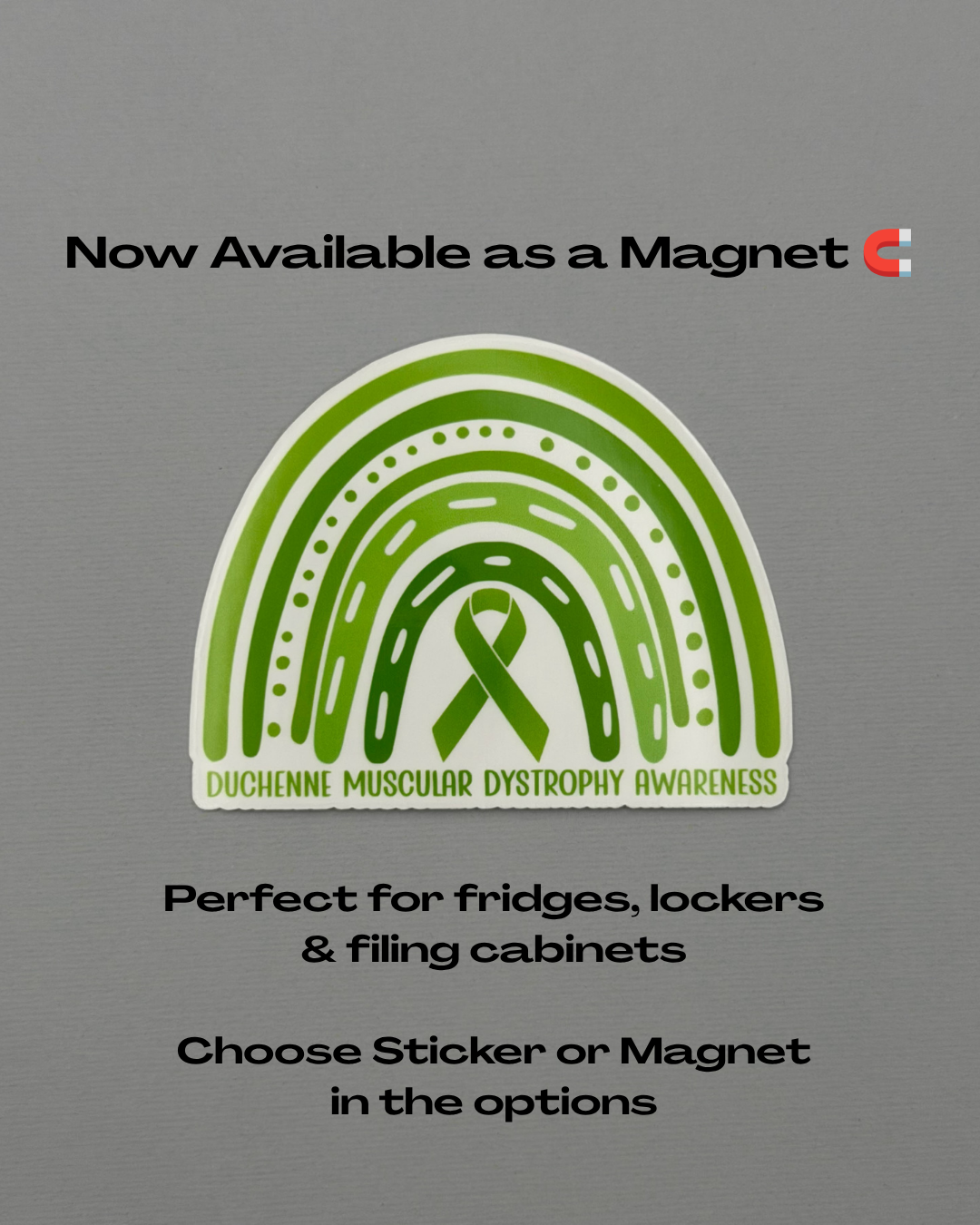Duchenne Muscular Dystrophy Awareness Rainbow Sticker or Magnet